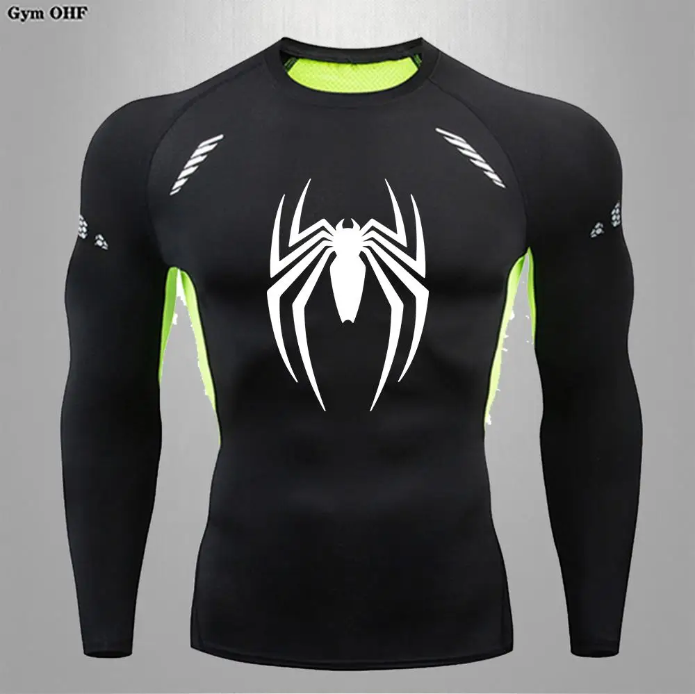 Spider Men Sports Rashgard Short Sleeves T Shirt Print Compression Running Workout Bodybuilding Quick-Dry T-Shirts