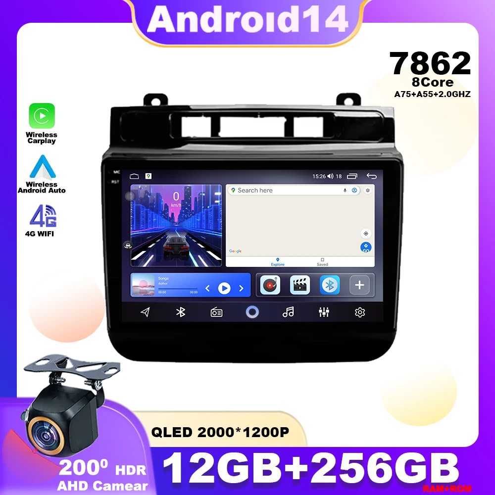 

Android 14 For Volkswagen Touareg FL NF 2010 - 2018 QLED Screen Carplay Car Radio Multimedia Player Navigation GPS 4G DSP 48 EQ