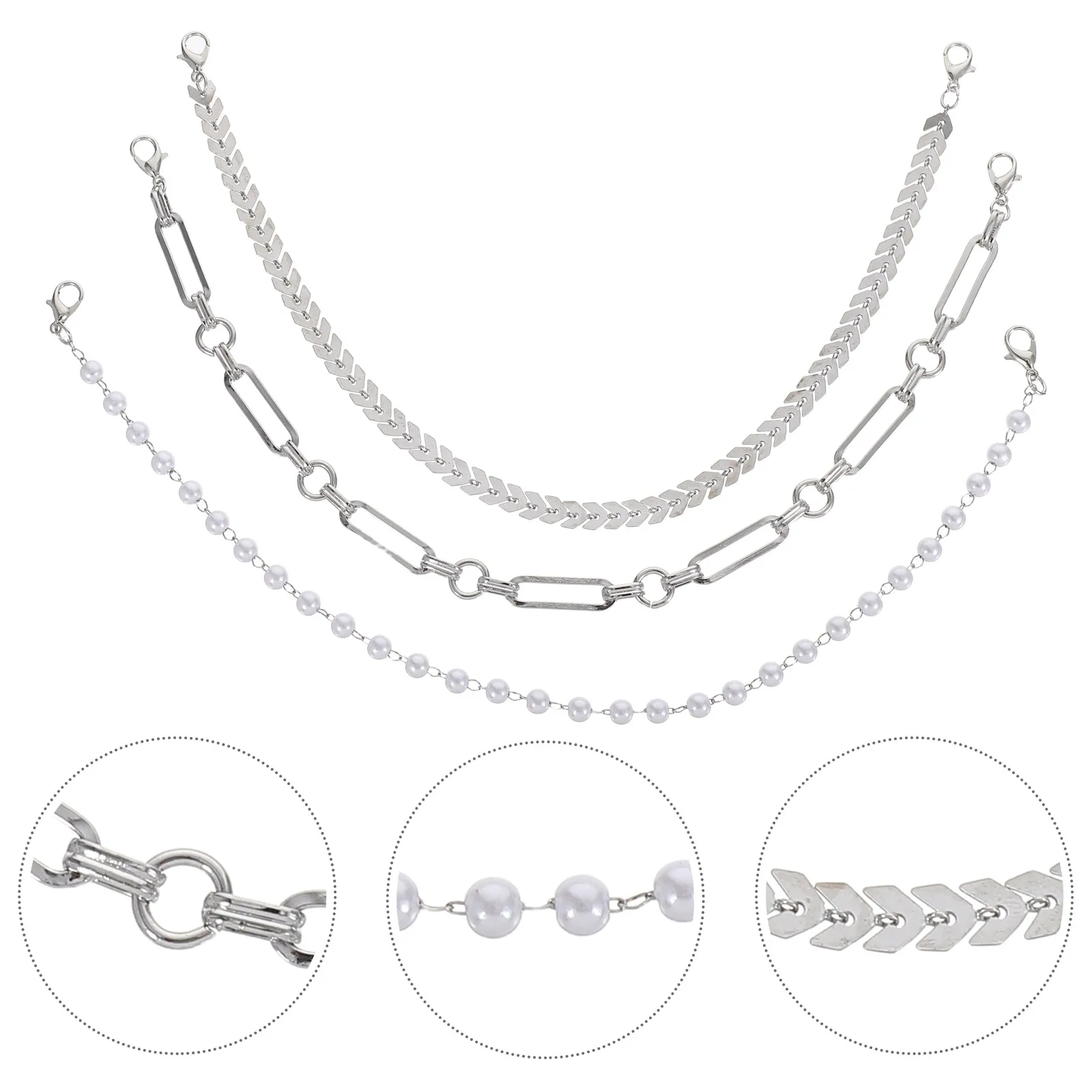 

3pcs Summer Chains Detachable Mesh Cap Charms Women Accessories Lightweight Adjustable Trucker Hat Diy Decorations Baseball Cap