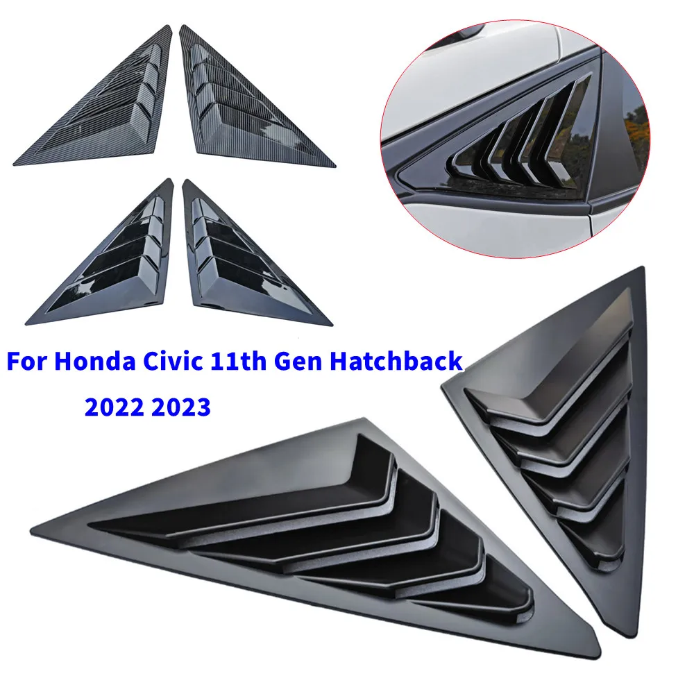 

2 шт. для Honda Civic 11-го поколения хэтчбек 2022 2023 автомобильное заднее окно, четверть жалюзи, крышка бокового вентиляционного отверстия, накладка, совок, детали из АБС-пластика
