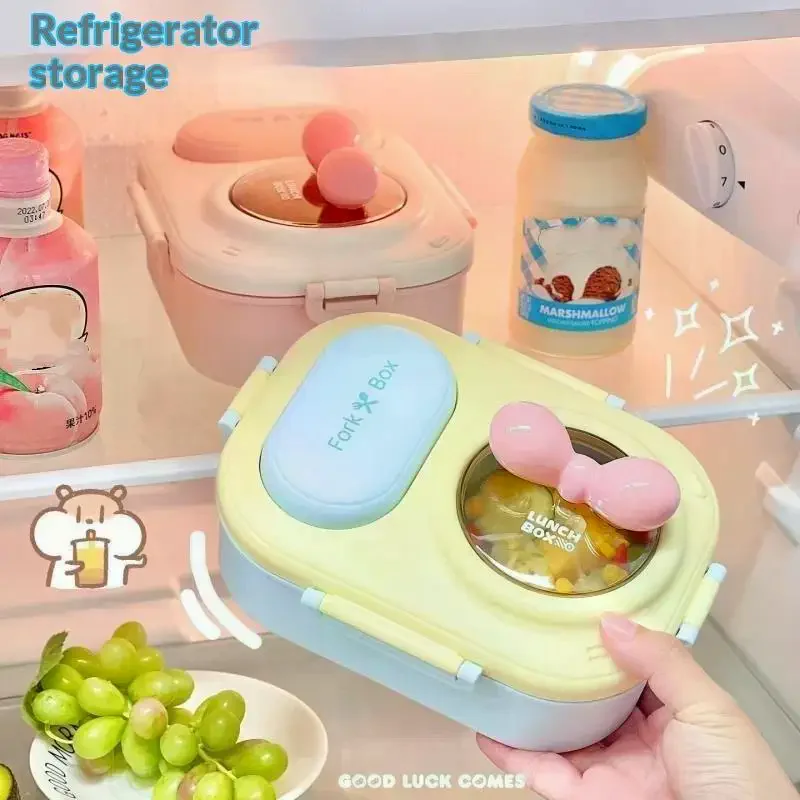 Cute Bento Box For Women & Teens Portable Macaron Style Lunch Container Ideal For Work Picnic Dating Simple Packing Food Storage