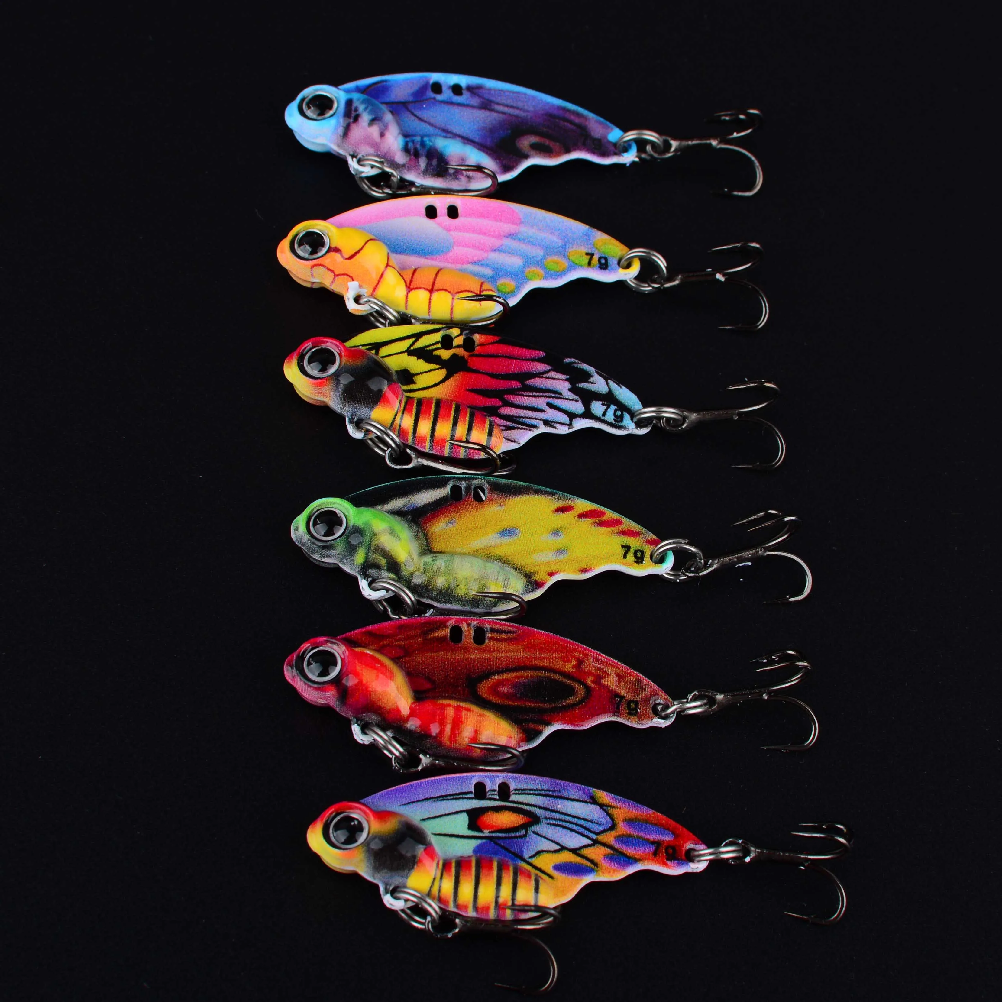 جديد 6 قطعة VIB ملعقة الطعم البعيد الصب الصيد إغراء محاكاة فراشة غرق VIB إغراء الطعم الاصطناعي ل باس بايك سمك السلمون المرقط Pesca