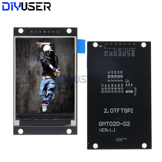 2.0 calowy wyświetlacz TFT OLED LCD Drive IC ST7789V 240RGBx320 Dot-Matrix interfejs SPI dla Arduio pełnokolorowy moduł wyświetlacza LCD