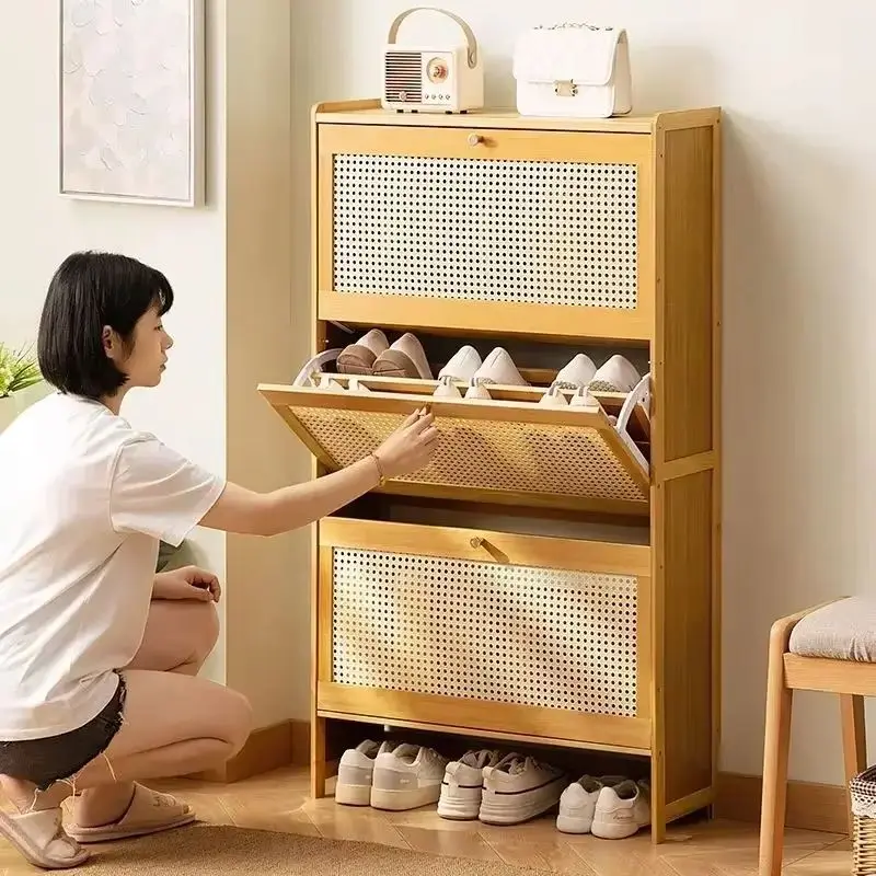 

Ультратонкий органайзер для ведра с боковыми дверцами шкафа для обуви, простая компактная полка для обуви для мебели