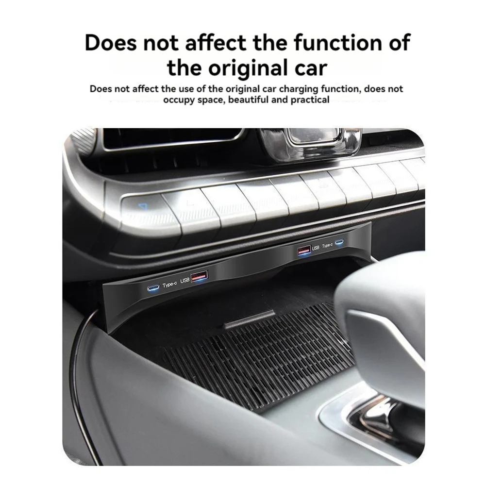 

Car USB Type-C Splitter Adapter Fast Charger Shunt HUB Docking Station For Beijing BAIC BJ40 2024