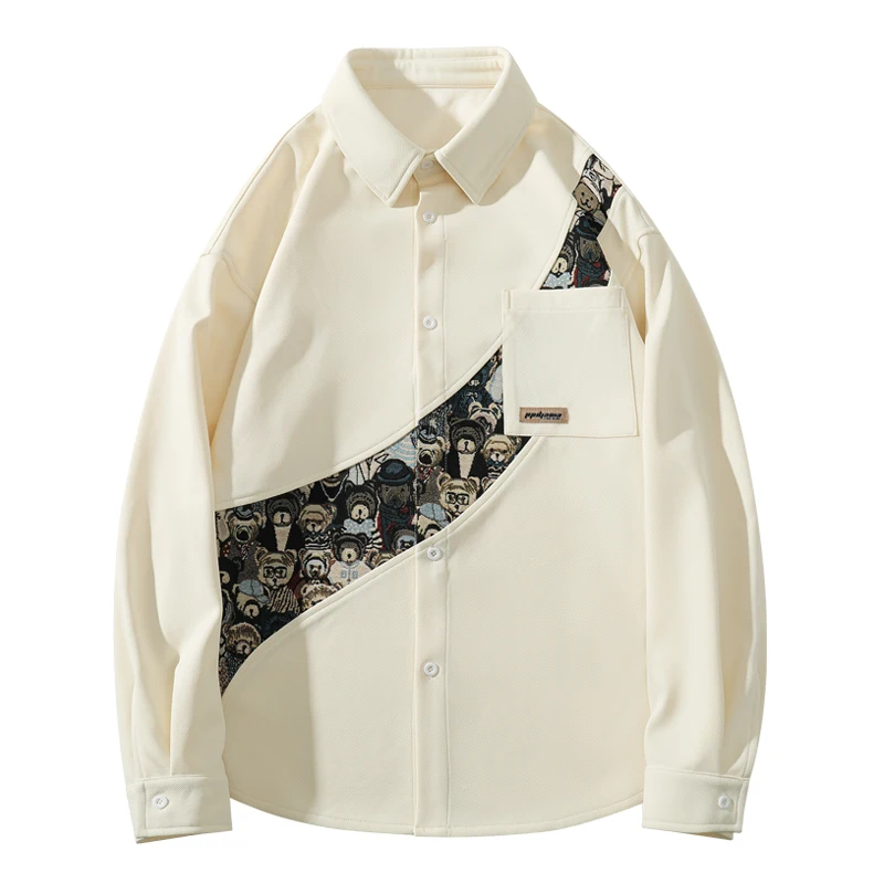 Camisa Social de manga larga para hombre, ropa elegante de alta calidad, estampada, Original, a la moda, 2024