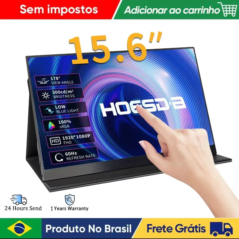 15.6 Inch Touch Monitor Portable Monitor FHD IPS Portable Display 300cd M2
