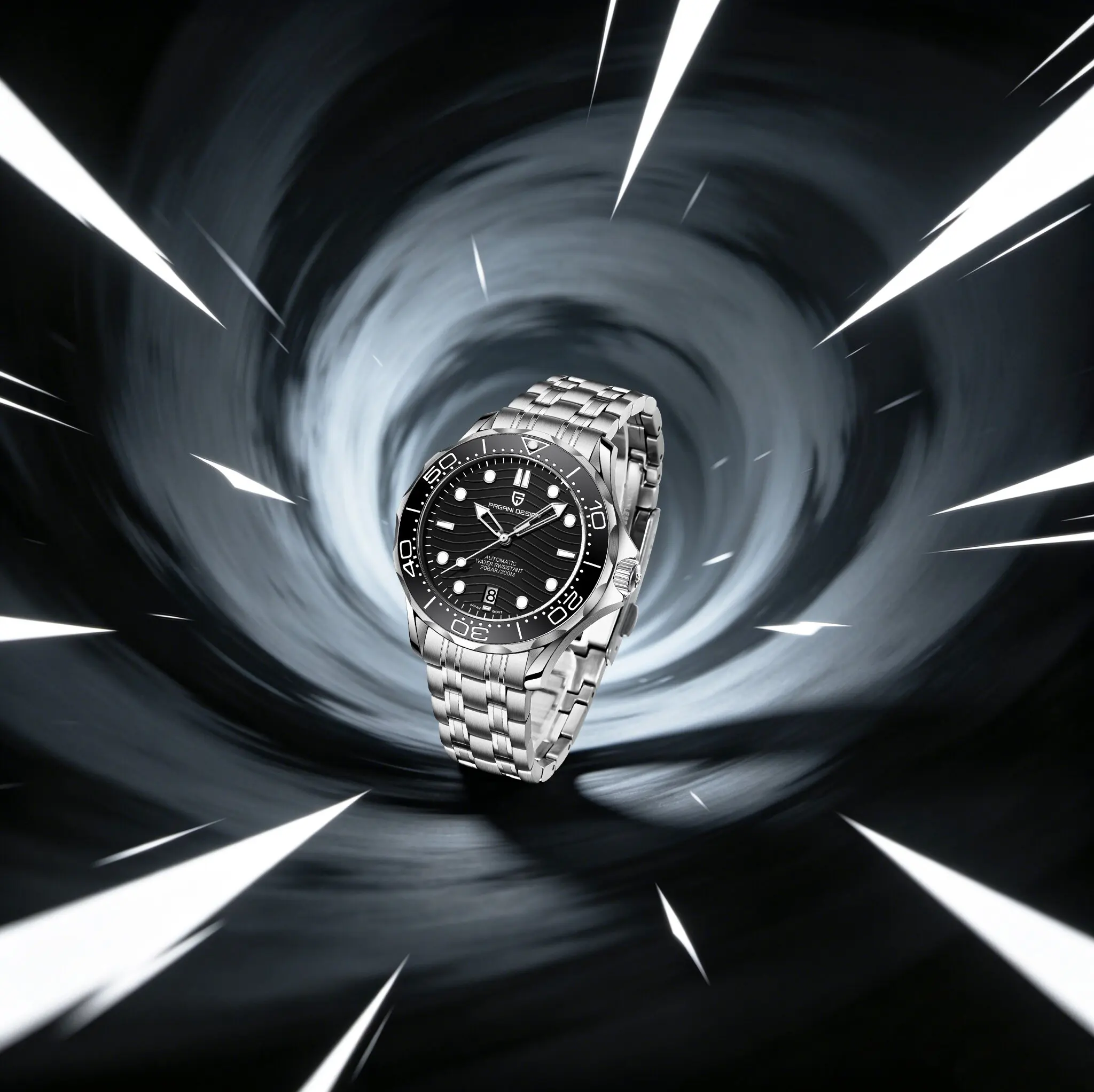 PAGANI DESIGN Modern Light Luxury Men Mechanical Watch Calendar Dive Luminous Watch Stainless Sapphire Matches Multiple Outfits