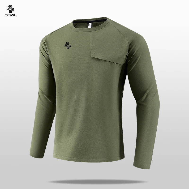 

SBWL High-quality men's long-sleeved T-shirts of 2025 Quick Dry Running Shirt Men Fitness Sport Gym Outdoor sports Tops