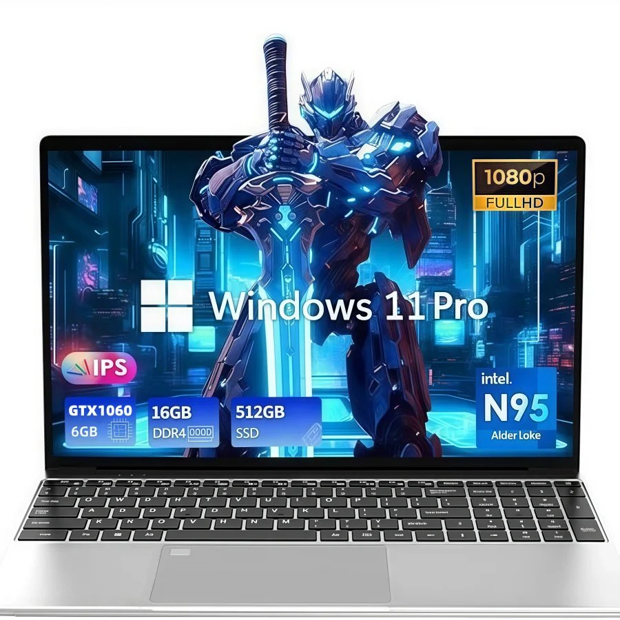 15.6 "intel N95 gtx1060 laptop da gioco computer portatile notebook pc 32 GB DDR4 1 TB PCI-E laptop Gamer Windows11 tastiera retroilluminata
