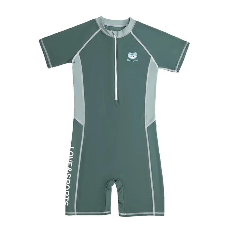 Front Zipper Swimming Suits For Boys And girls One Piece Swimsuit Children Kids Swimwear Teenage Beachwear Fast Dry Big Size