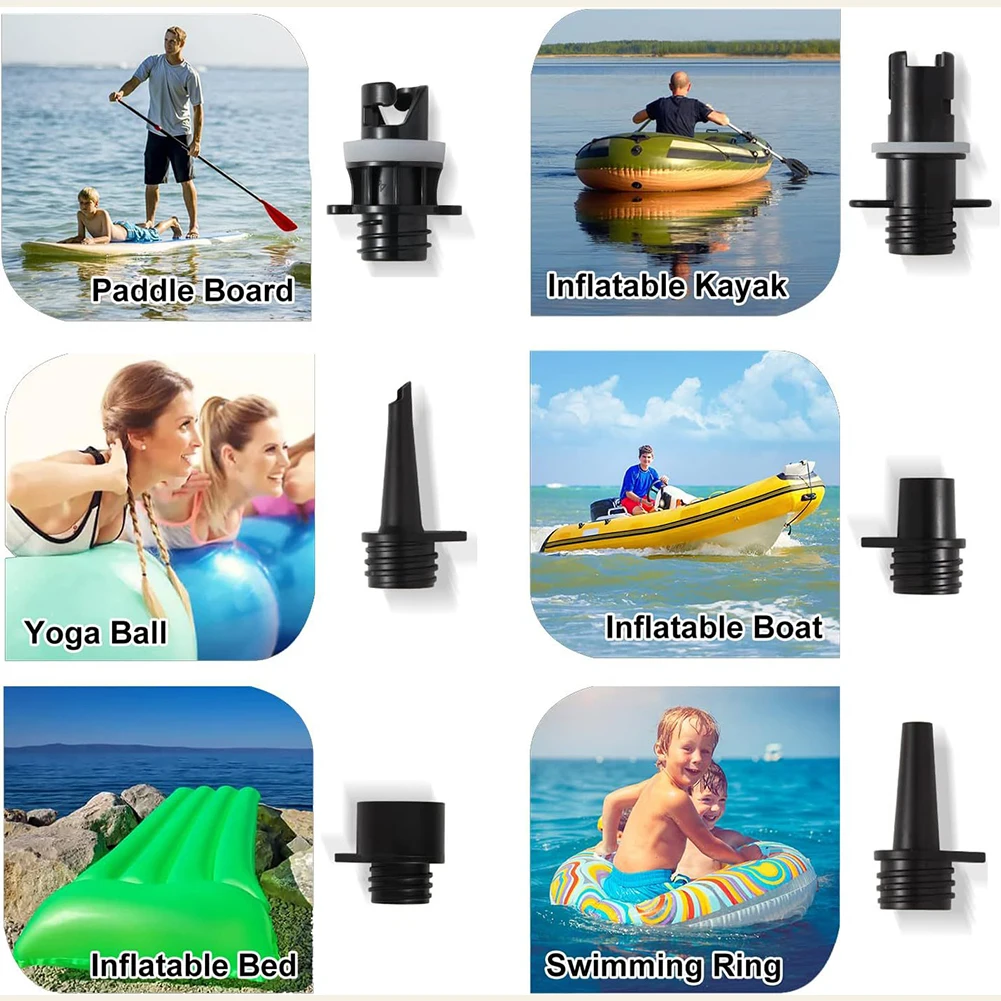 6Pcs Air Valve Adaptor for SUP Board Inflatable Pump Adapter Paddle Boat Kayak Air Valve Pump Connector Tire Air Compressor Kit