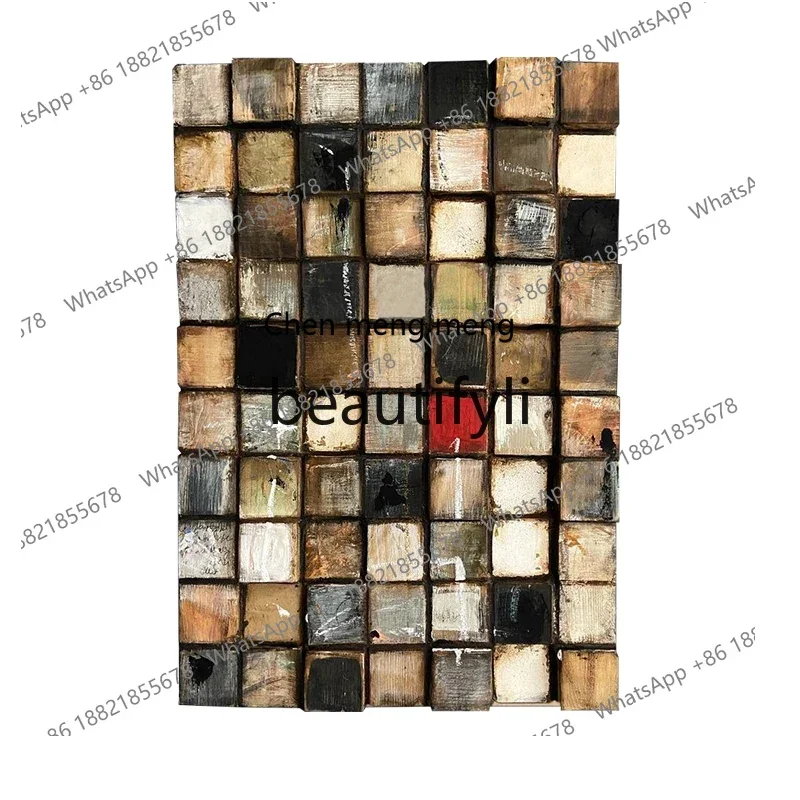 D178  Three-dimensional wood carving wabi wind living room physical decoration painting hand-painted oil painting