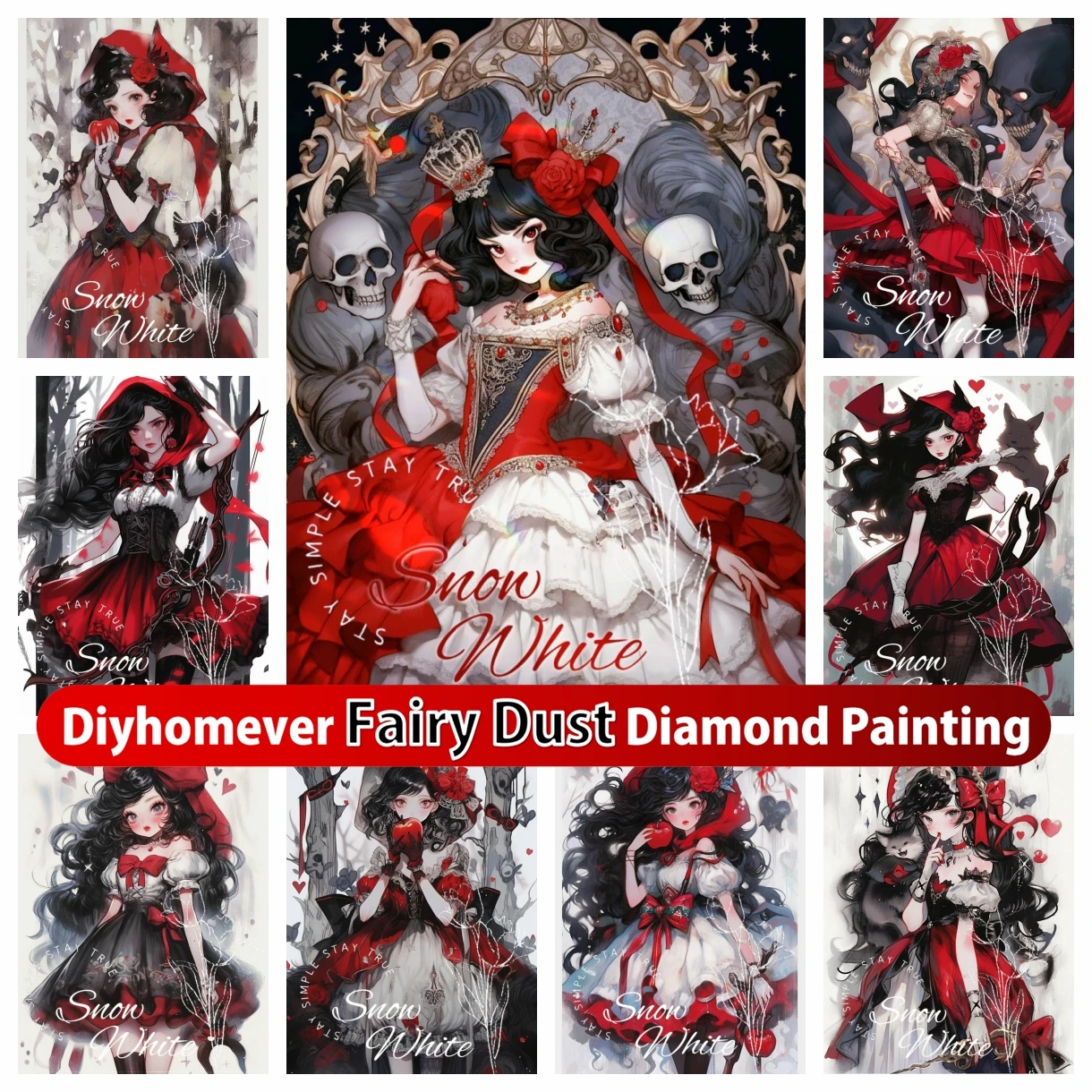 

Dark Fairy Tales 5D DIY Fairy Dust Diamond Painting Mosaic Snow White Art Embroidery Cross Stitch Picture Handicrafts Home Decor