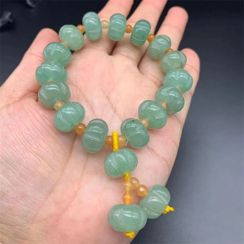 

Hetian Tianshan , Golden Silk Jade Pumpkin , Loose Beads, Material Bracelets and Bangles