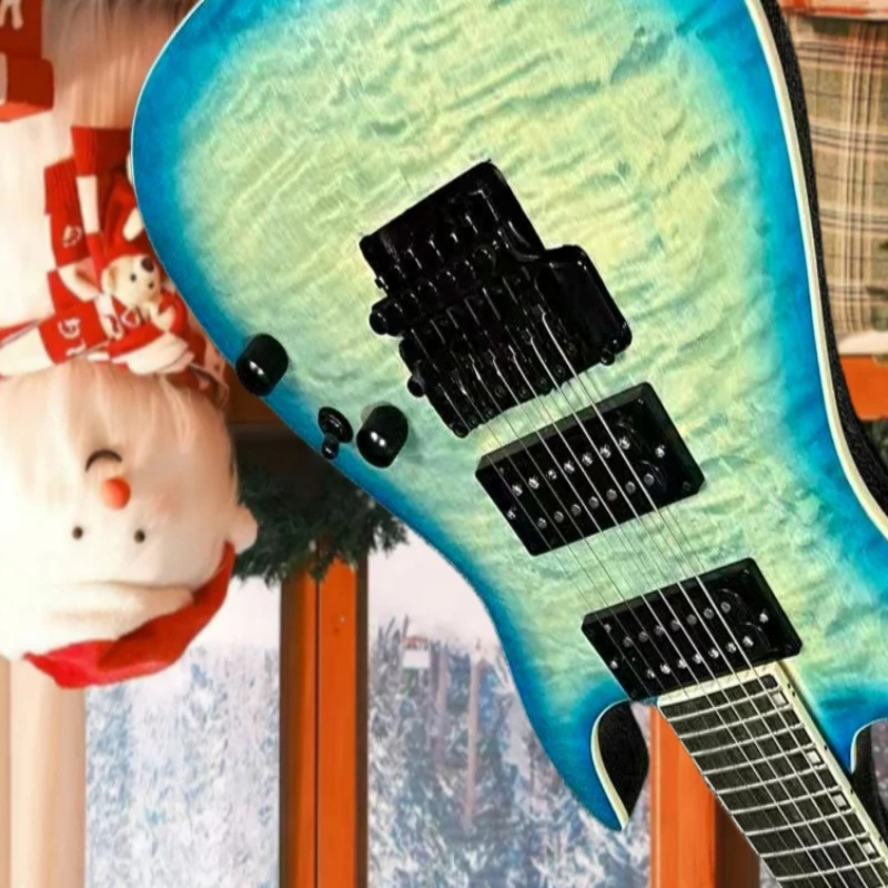 

Подарок на Рождество, бесплатная доставка, черный гриф из палисандра, корпус из красного дерева, фиксированный мост, электрогитара