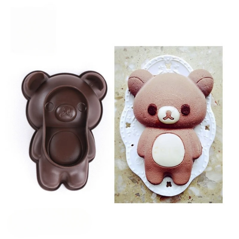 Sanrios Anime Rilakkuma Silicone Mold Fondant Hello Kittys Mold Chocolate Cake Mold DIY Mousse Cake Decor Dessert Baking Tools