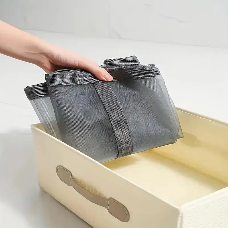 النايلون شبكة سلة الغسيل طوي صندوق تخزين ملابس قذرة حقيبة مناسبة لغرفة النوم الحمام المحمولة سلة الغسيل المستقلة