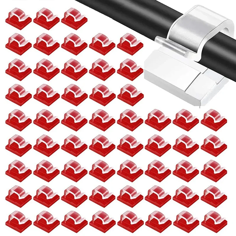 10-50pcs Self Adhesive Cable Management Adjustable Organizer Cable Clips Desk Data Wire Cord Fixer Fastener Clip For Home Office
