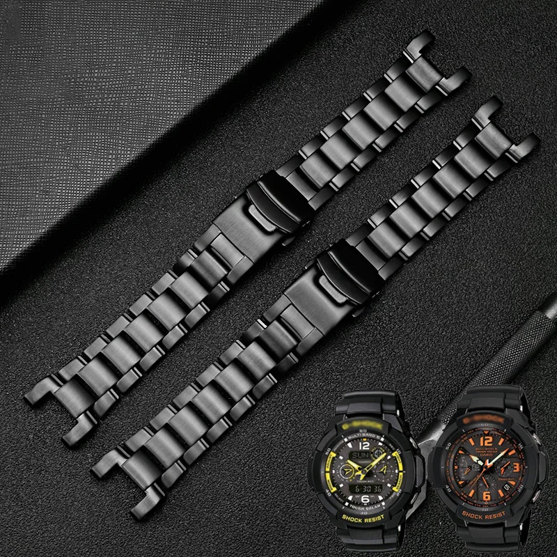 For Casio Strap G-SHOCK Series 5121 GW-3000/3500/2000 G-1000 Man\'s Black Stainless Steel Watch band Bracelet Watch Accessories