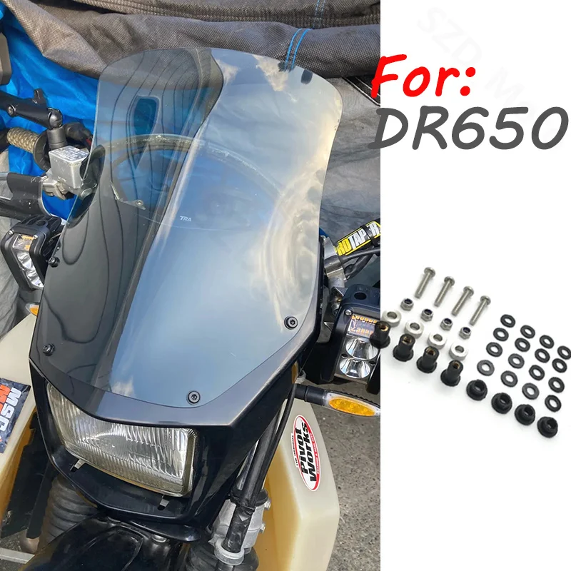 For Suzuki DR650 2002-2023 Motorbike Motorcycle Accessories Windshield Windscreens Wind Deflectors Viser Visor Transparent