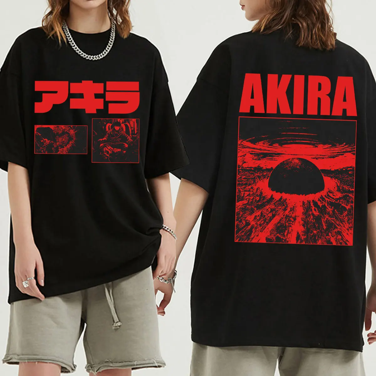 Japan Movie Anime Akira Science Fiction Shotaro Kaneda Tshirt Men Women Harajuku Classic Manga T-shirt Cotton Oversized T-shirts