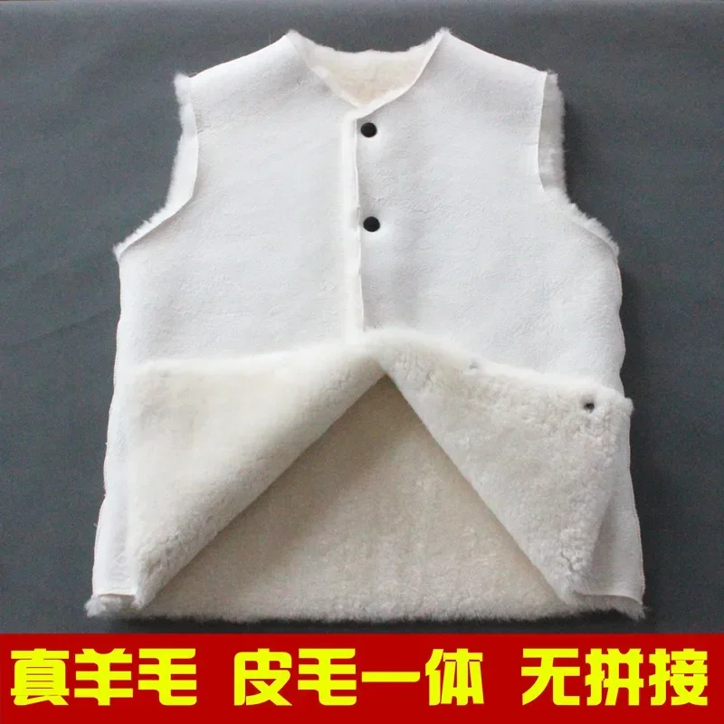 

2024 Men's Genuine Leather Cashmere Vest Winter Fur Integrated Cold-Proof Thermal Liner Vest