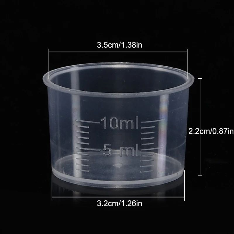 20Pcs/set 10ml Small Clear Plastic Measuring Cup With Scale Volumetric Cylinder Laboratory Experimental Supplies