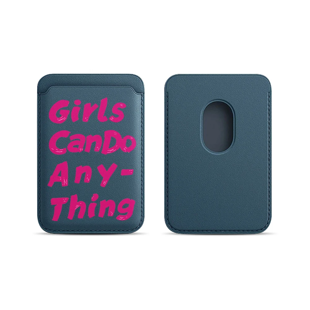 Feminismus-Leder-Kartenetui Handyhülle Kartenhalter für Magnetische Hülle Geeignet für alle iPhones für Magsafe Karten-Handy-Rückentasche – Detail 7