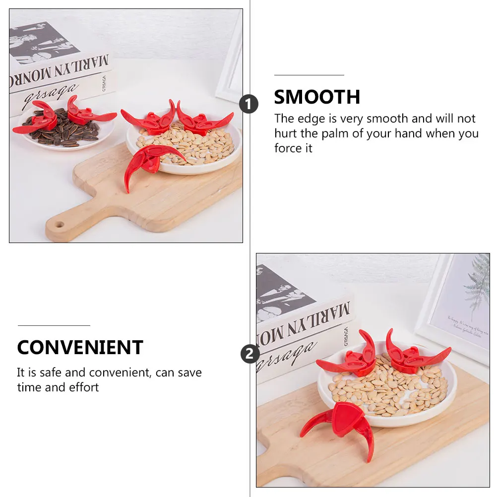 

6pcs Melon Pliers Sawtooth Design Non-slip Handle Nut Cracker Tool for Sunflower Seeds Pine Nuts Shell Seeds Gadget Red