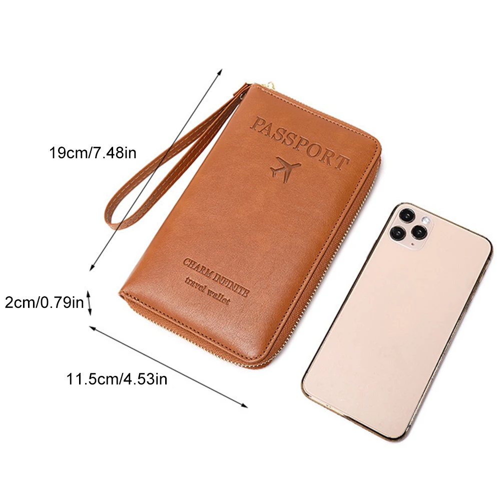 

PU Leather Passport Holder Multifunctional Small Document Purse Waterproof Travel Passport Bag Outdoor Travel Passport Purse