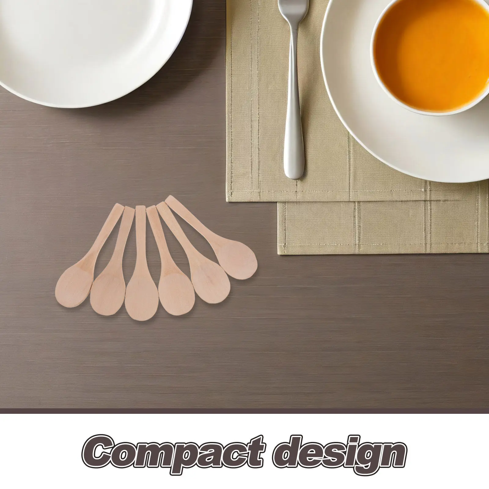 20Pcs Unpainted Wooden Mini Spoons Round Smooth Handpolished Sugar Dessert Spice Serving Teaspoons Reusable Kitchen