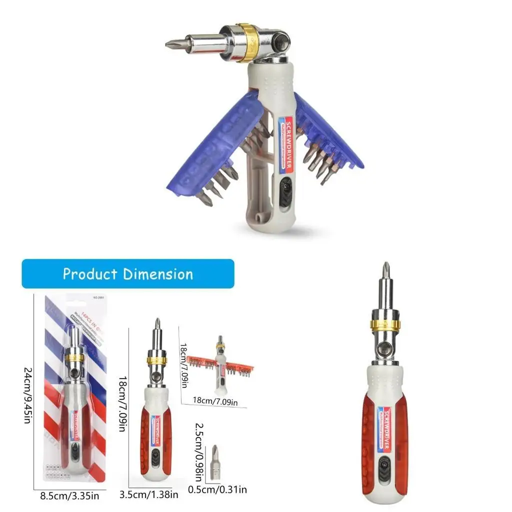 

652F Essential, 14 шт., инструмент для ремонта отверток с трещоткой и сменной битой, модный дизайн для домашних мастеров и