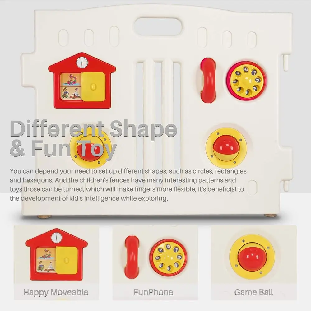 روضة أطفال تفاعلية مكونة من 8 ألواح باللونين الرمادي والأبيض معتمدة من ASTM لسلامة الأطفال ونشاط الأطفال