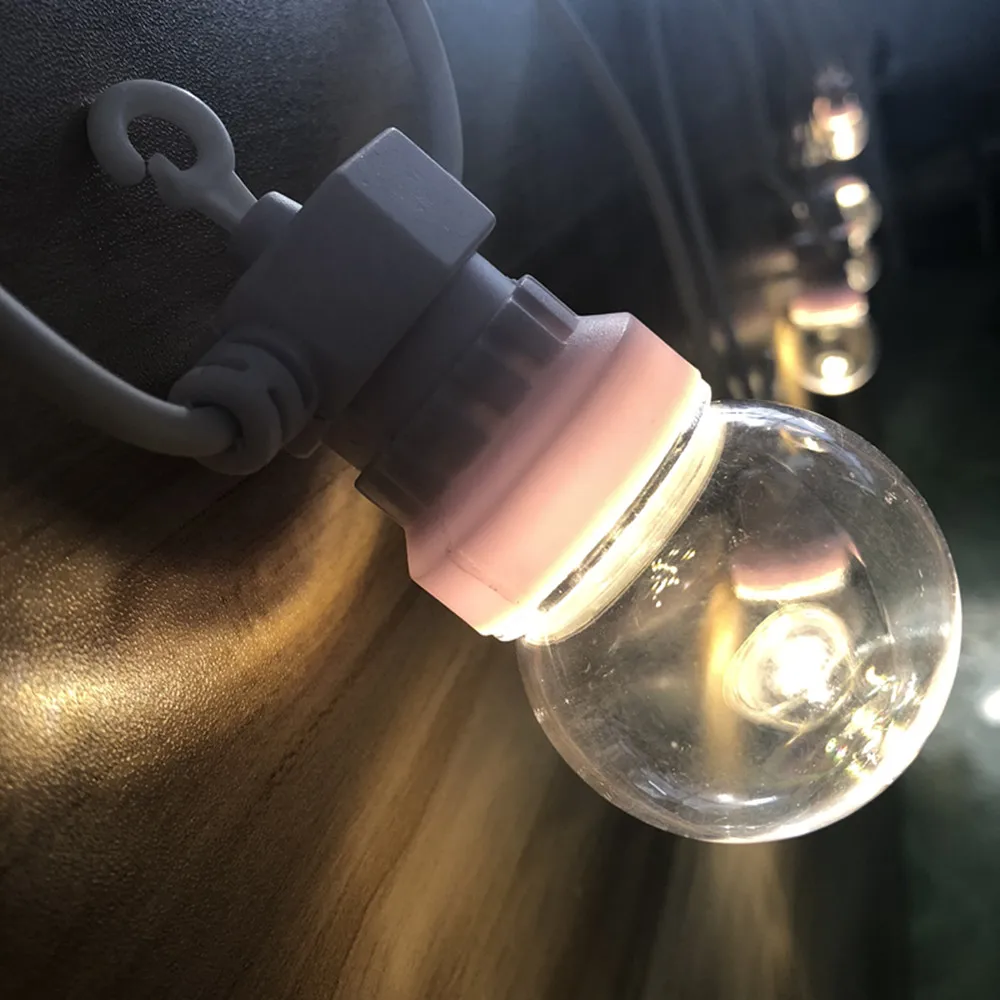 IP65 G50 White Cable Milky Ball String lights Indoor Outdoor Light String For Bar Wedding Garland Party Garden Decorations Wall