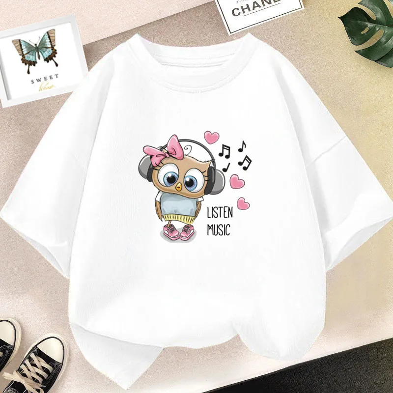 NEW Cute Pink Rabbit Graphic T-Shirt Short Sleeve Cotton Baby Girl Summer Clothing Children's Fashion Kids' T-Shirts