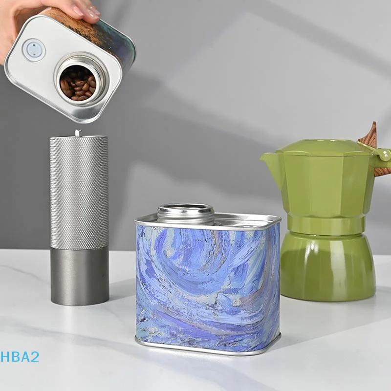 

【H】Food Grade Coffee Bean Sealed Tin Can For Outdoor Camping Fresh Breathing Tin Box Packaging Storage