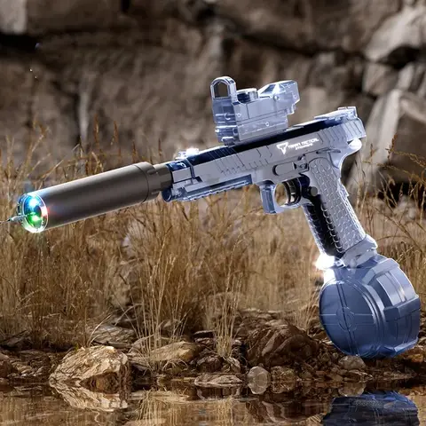 2025 Fully Automatic Desert Eagle Electric Water Gun Shooting Toys,  Colorful Flashing Lights Beach Pool Battle Adult Gifts