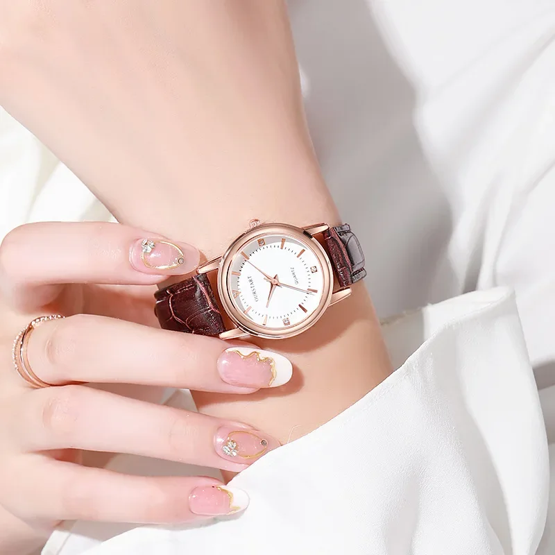 Fashion Couple Leather Strap Watches Women Quartz Watch Trend Student Watch Luxury Clock Relojes Mujer Relogio Feminino