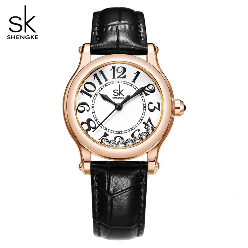 Shengke Original Design Ladies Quartz Wristwatches Fashion Top Styles Women's Watches Diamond Best Gifts Clock for Wife,Family