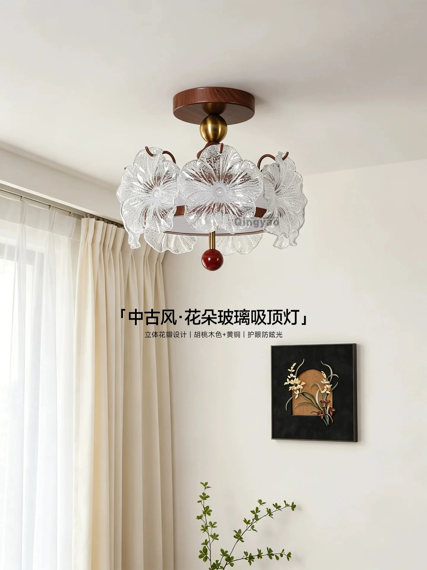Mid ancient style hallway ceiling lights create a luxurious and romantic atmosphere, with flowers and light luxury creative ligh