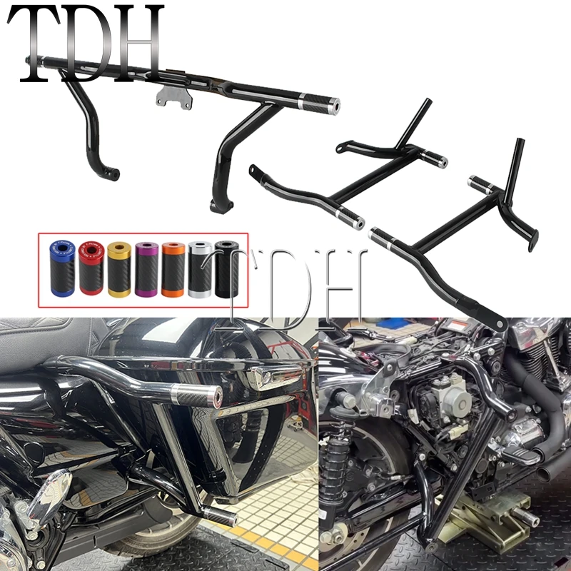 Motorcycle Saddlebag Guard Rails Engine Guard Protector For Harley Touring Electra Glide Ultra Limited Classic Standard 2014-24