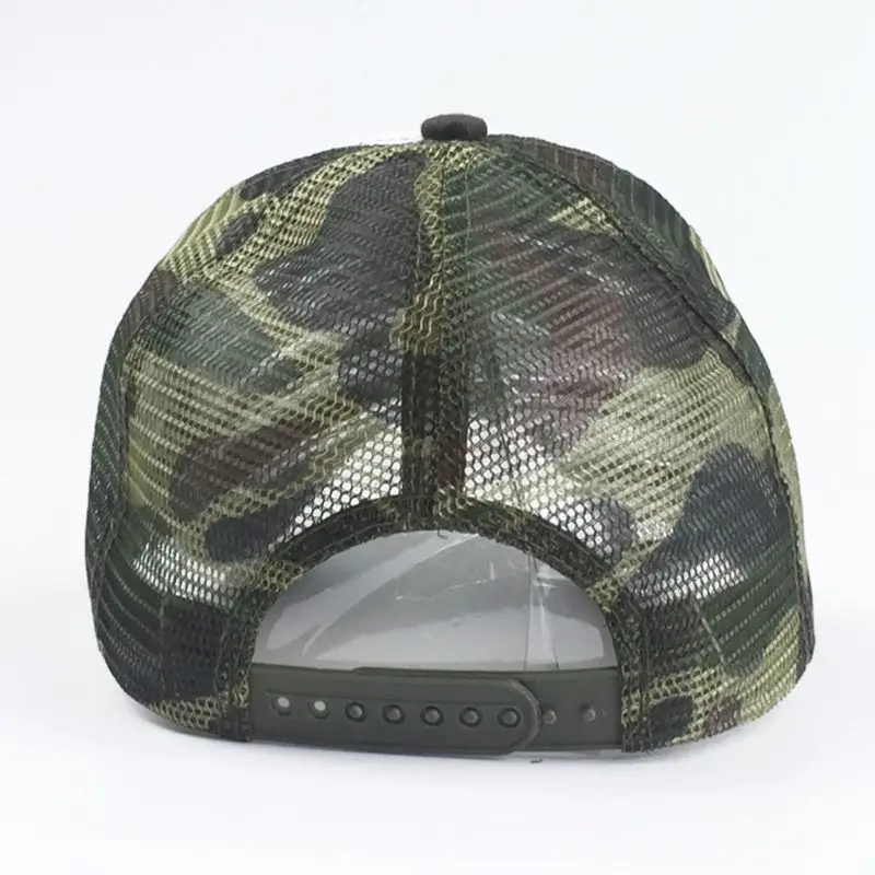 Adhesive Letter Mesh Cap Embroidered Hip Hop Sunhat Camouflage Men Women Baseball Cap Adjustable Breathable Mesh Trucker Hat