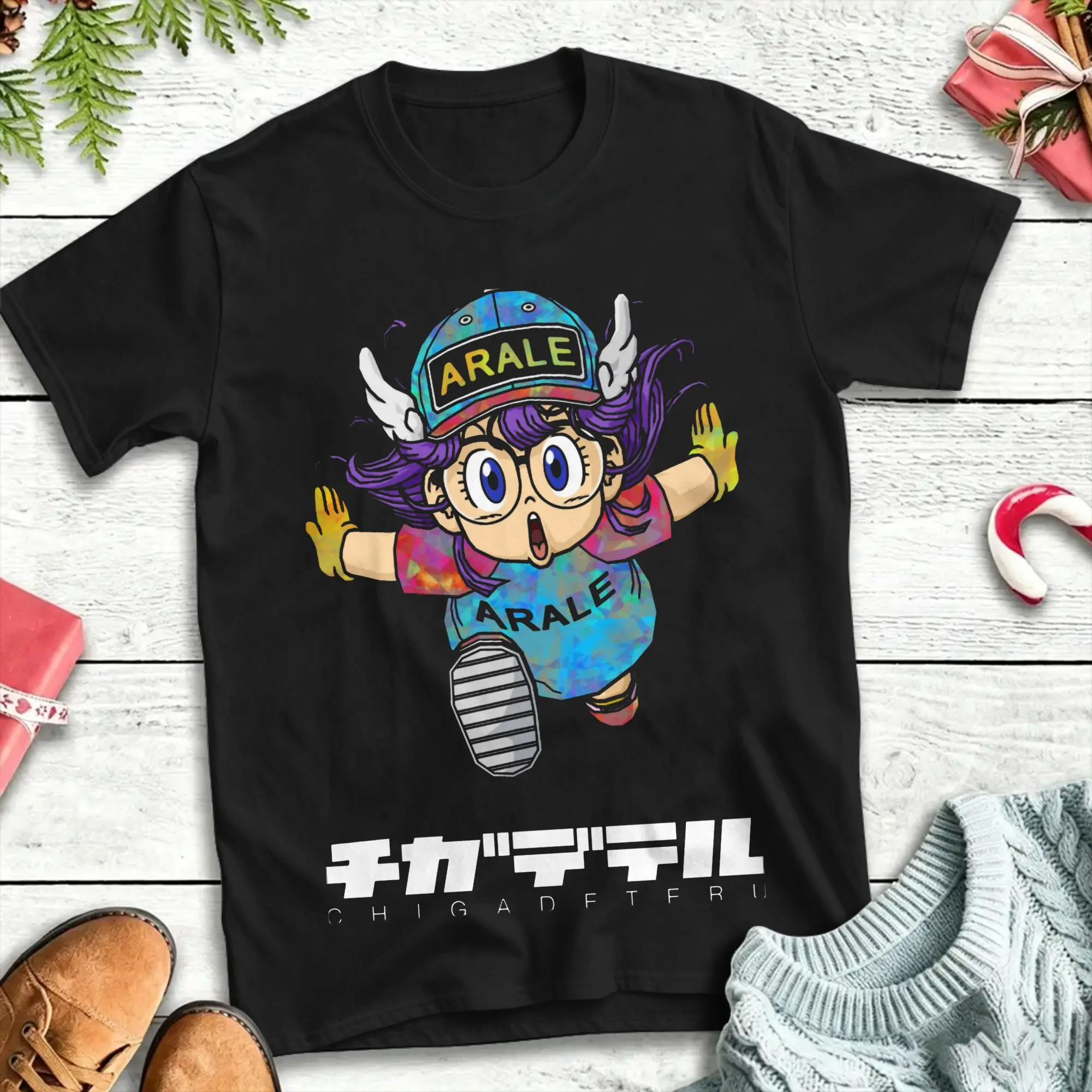 Dr. Slump T-Shirt for Men Women Arale Foil Awesome Cotton Tee Shirt Crew Neck Short Sleeve T Shirts Gift Tops
