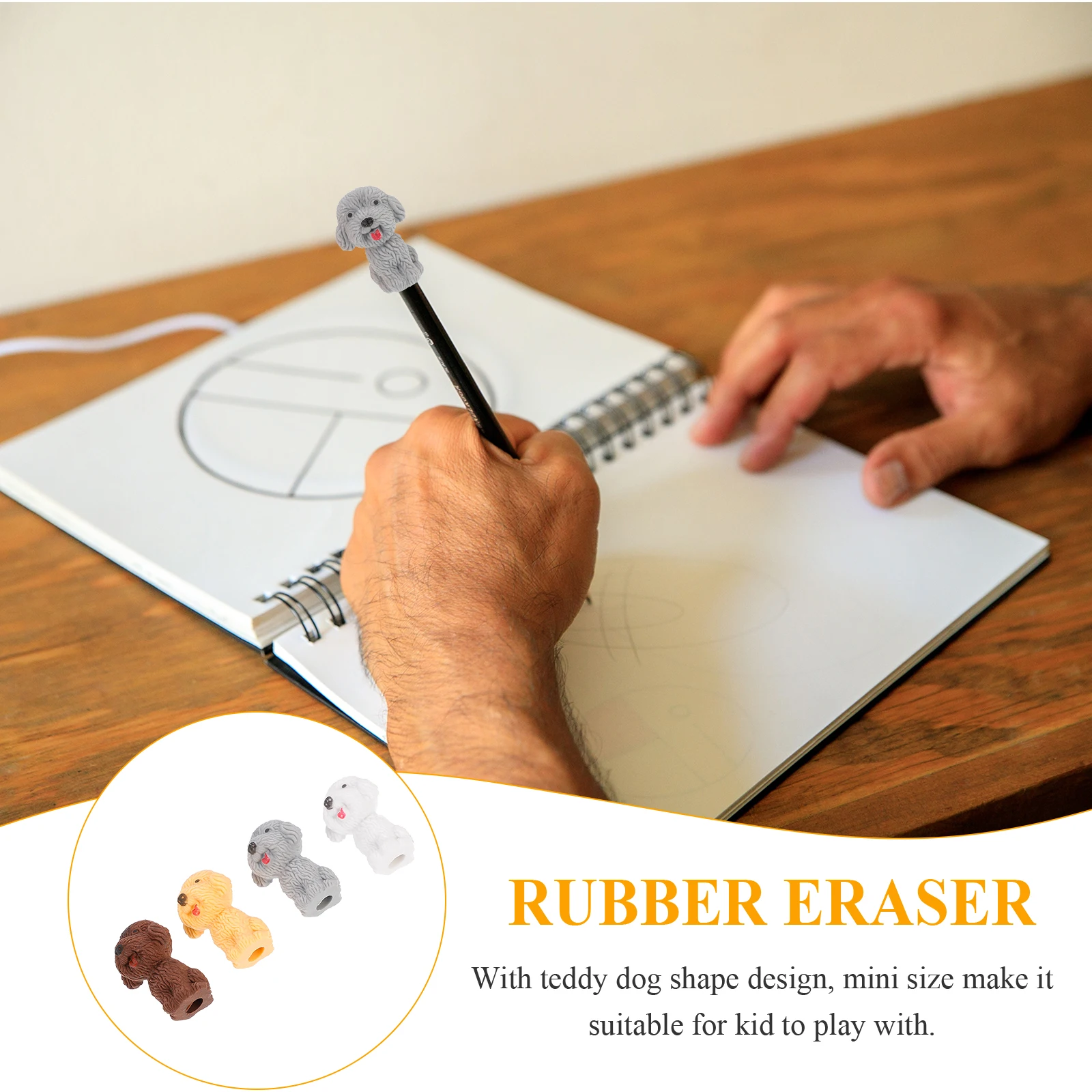 

20pcs Dog Shaped Erasers Cute Pencil Rubber School Gifts Kids Classroom Office Supplies Mini Students Eco Friendly Easy