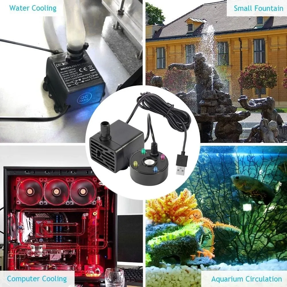 Decoration 5V Fish Tank Water Pump USB Silent operation Mist Maker Fogger Plastic Fine mist Submersible Pump study