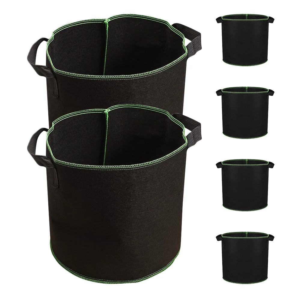 

6 Pcs Extra Wide Grow Bags Non-woven Planting Bucket Baggies Succulent Plants Nursery Planters