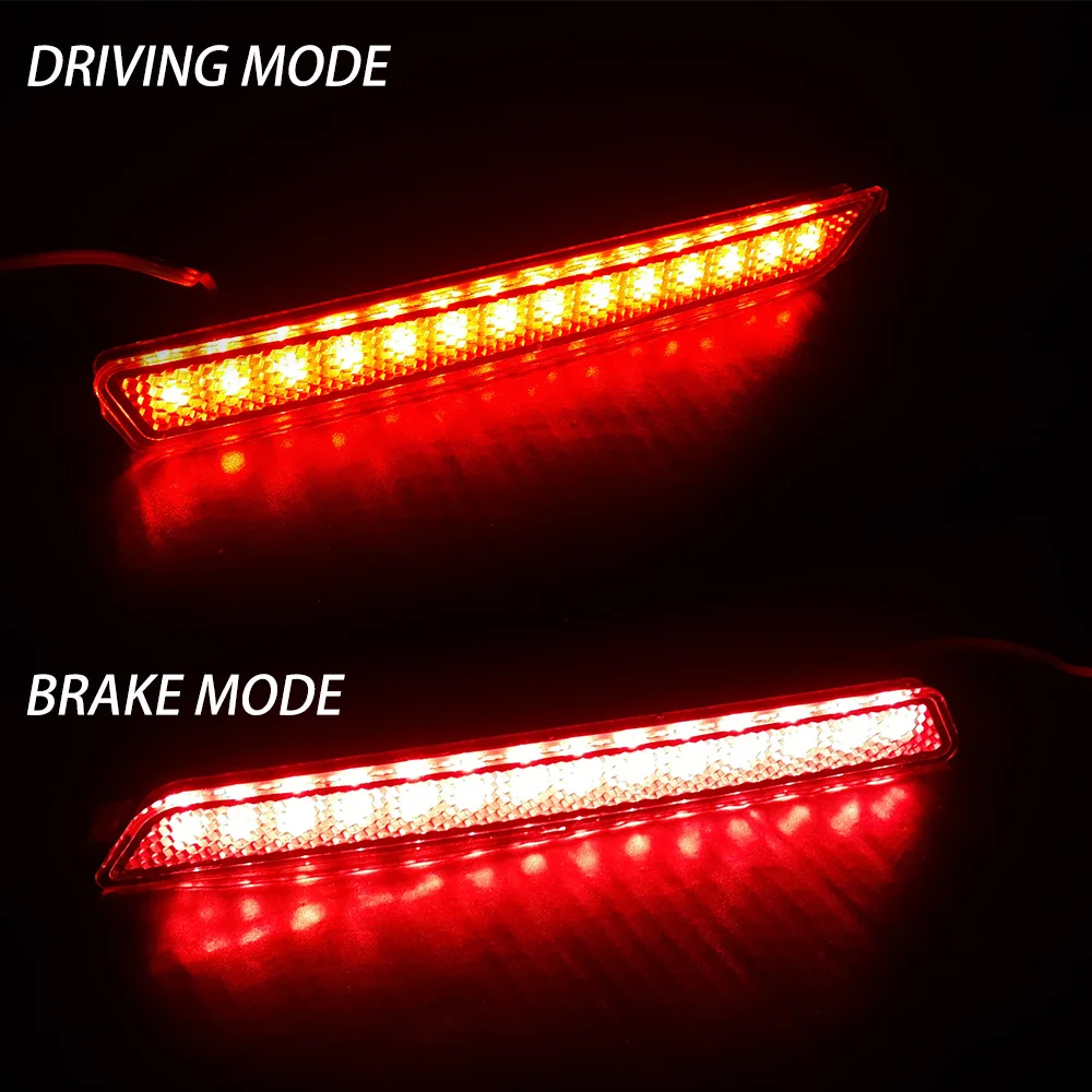 2PCs LED Car Rear Bumper Reflector Light For MAZDA 2 3 6 8 Rear DRL Lights Stop Brake Lamp Accessories Red Black White Lens