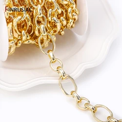 New Trendy 14K Gold Plated Large Size Irregular Oval Chains For Jewelry Making Supplies, High Quality Jewelry Accessories