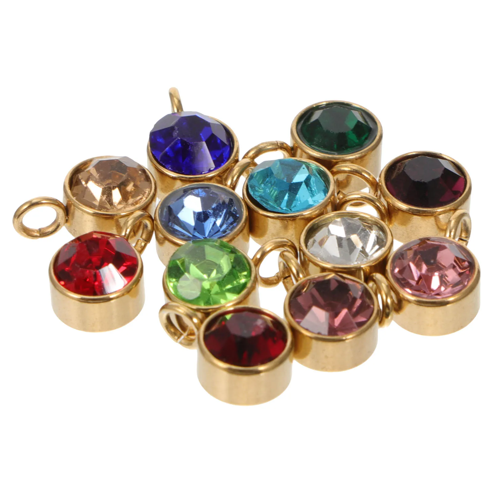 

12Pcs Creative Birthstone Charms Craft Pendants For Unique Jewelry And Fashion Accessories